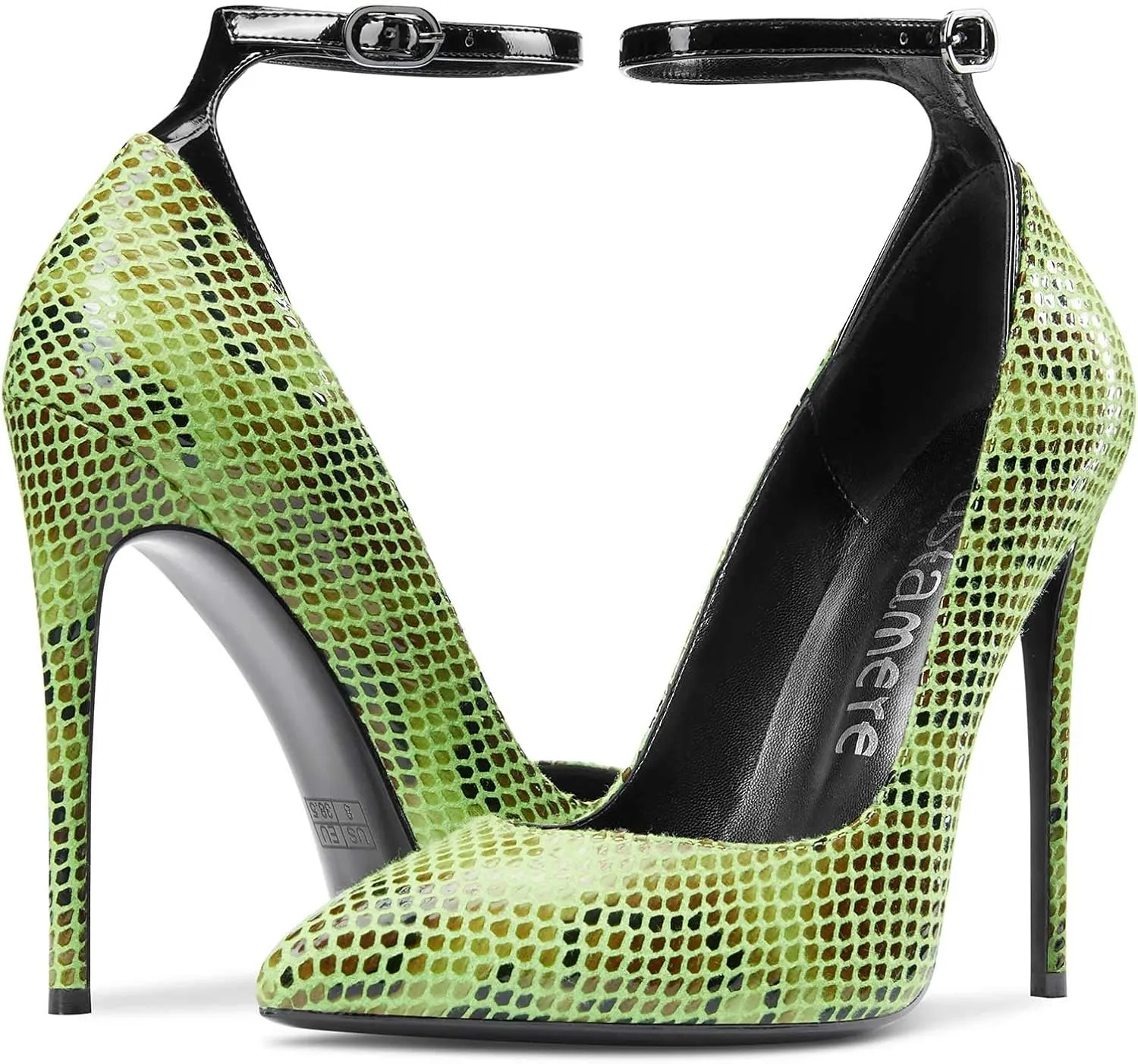 Castamere Womens Sexy Ankle Strap High Heels Pumps Elegant Pointy Toe Stilettos 12CM Heel Shoes
