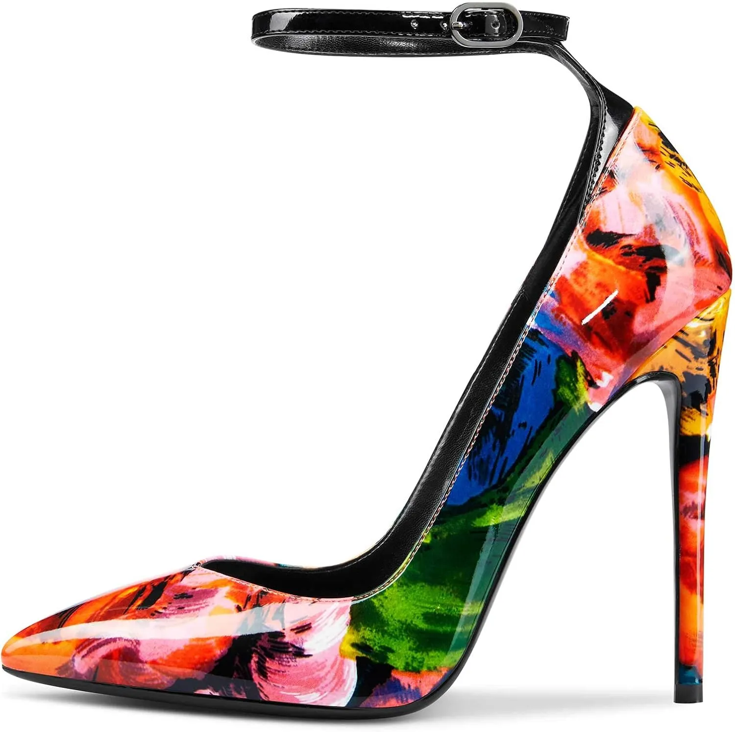 Castamere Womens Sexy Ankle Strap High Heels Pumps Elegant Pointy Toe Stilettos 12CM Heel Shoes