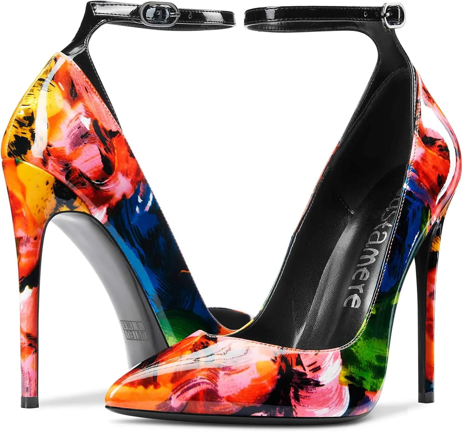 Castamere Womens Sexy Ankle Strap High Heels Pumps Elegant Pointy Toe Stilettos 12CM Heel Shoes