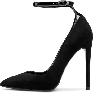 Castamere Womens Sexy Ankle Strap High Heels Pumps Elegant Pointy Toe Stilettos 12CM Heel Shoes