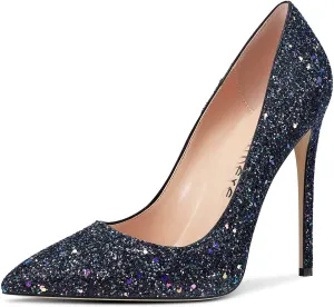 Castamere Womens Sky High Heels Basic Pumps Pointed-Toe Slip-On Stilettos 12CM Heel Shoes