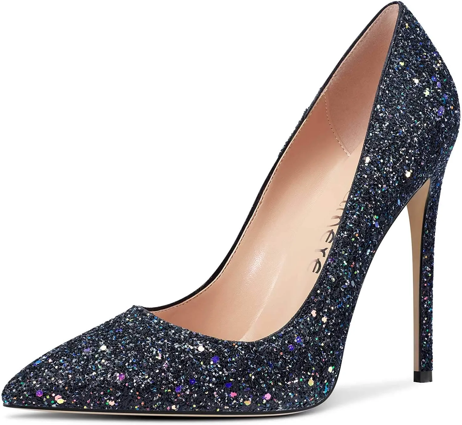 Castamere Womens Sky High Heels Basic Pumps Pointed-Toe Slip-On Stilettos 12CM Heel Shoes
