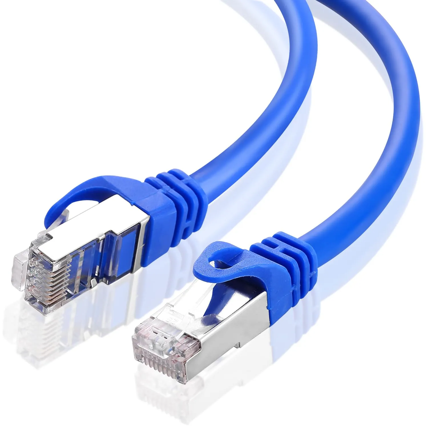 CAT 6 Shielded Ethernet Cable 100 FT, Indoor High-Speed (SFTP) 10Gbps Snagless Shielded 100FT Ethernet Cable for Internet, Router, Computer, PlayStation, Xbox, POE Camera, Printer - Blue