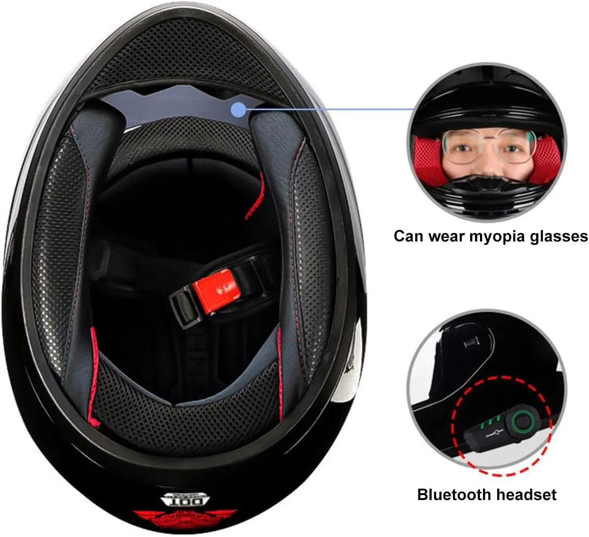 Cat Ears Motorcycle Bluetooth Helmet,Adult Motorbike Electric Pilot Crash Helmets,Integrated Flip Up Full Face Street Vespa Helmet for Cruiser Scooter Chopper ATV Moped DOT Approved