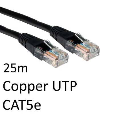 CAT5e 25m RJ45 Network Cable Black - Durable, Moulded Boot, UTP