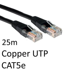 CAT5e 25m RJ45 Network Cable Black - Durable, Moulded Boot, UTP