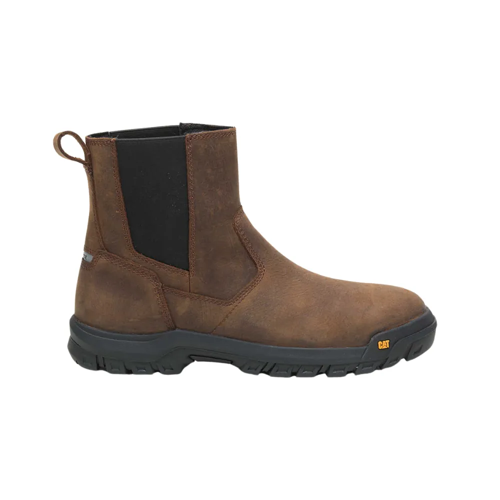 Caterpillar Men's Wheelbase Steel Toe Work Boot – Clay, Leather, Slip-Resistant, Durable Safety Boot