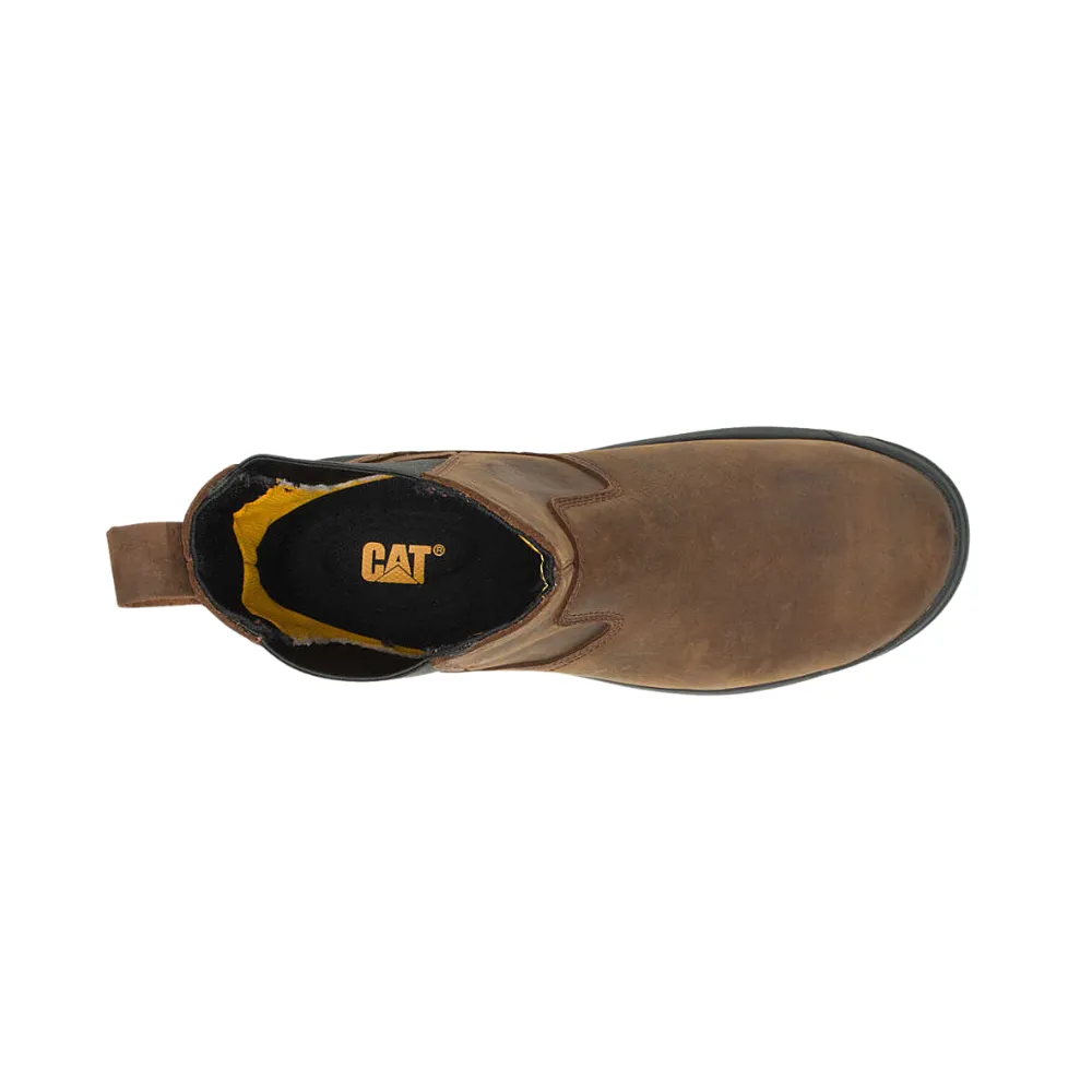 Caterpillar Men's Wheelbase Steel Toe Work Boot – Clay, Leather, Slip-Resistant, Durable Safety Boot