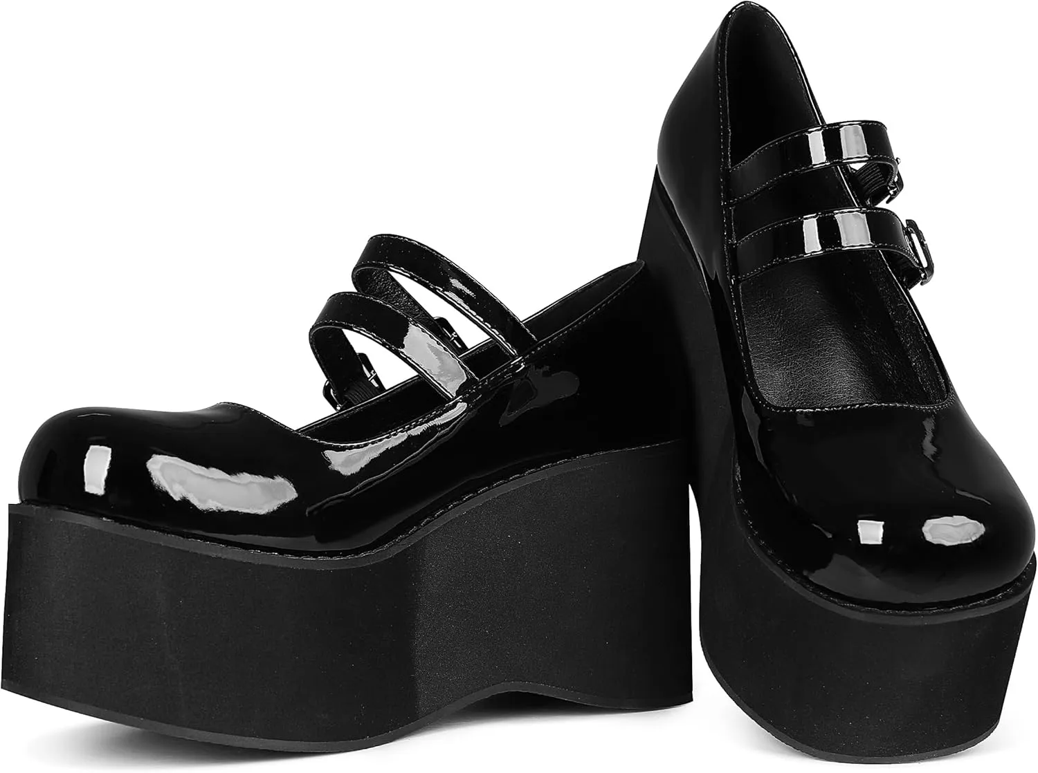 CELNEPHO Mary Jane Shoes Women Cute Ankle Strap Platform Wedge High Heel Pumps Gothic Party Dress Shoes for Women