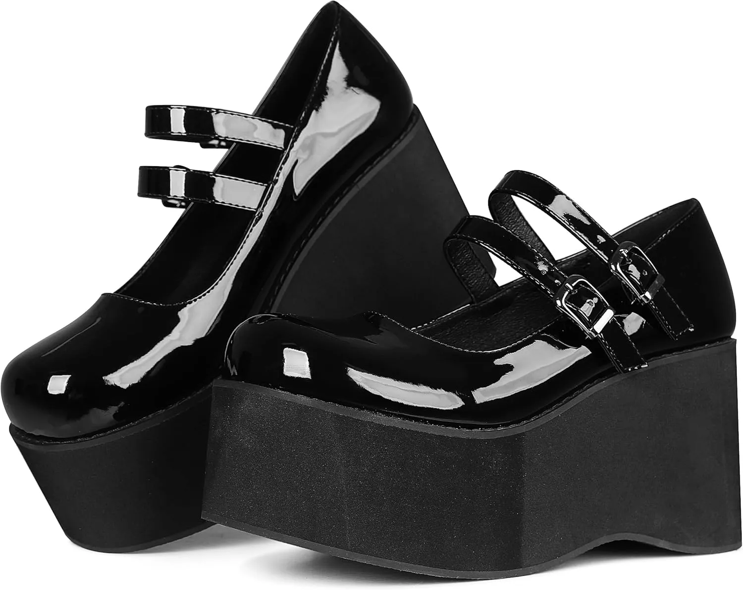 CELNEPHO Mary Jane Shoes Women Cute Ankle Strap Platform Wedge High Heel Pumps Gothic Party Dress Shoes for Women