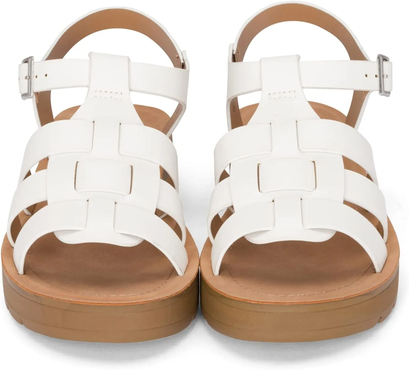 Chariot & Co Brag Women’s Platform Gladiator Sandals – PU Leather Strappy Fisherman Style, Summer Open Toe Sandal