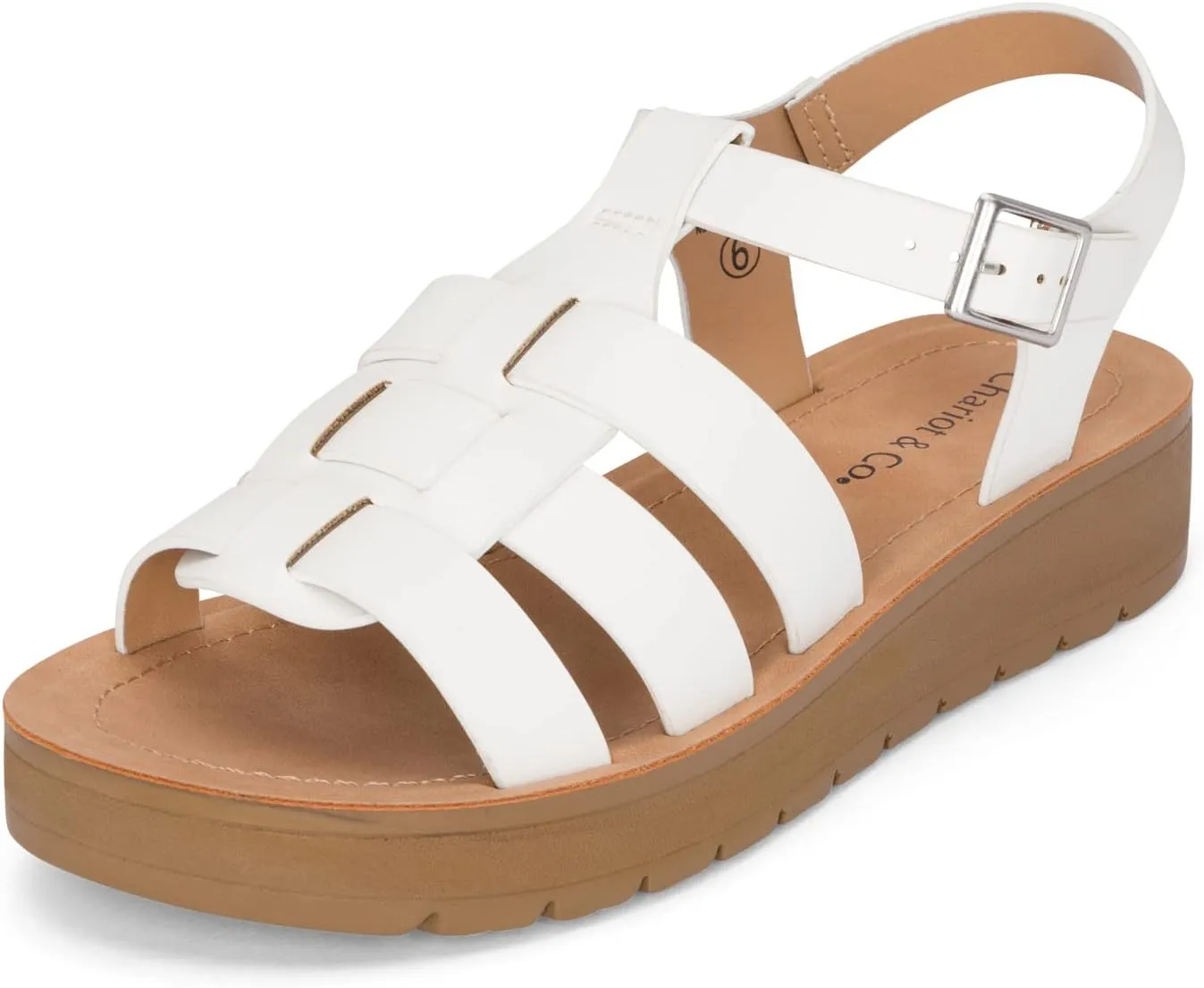 Chariot & Co Brag Women’s Platform Gladiator Sandals – PU Leather Strappy Fisherman Style, Summer Open Toe Sandal