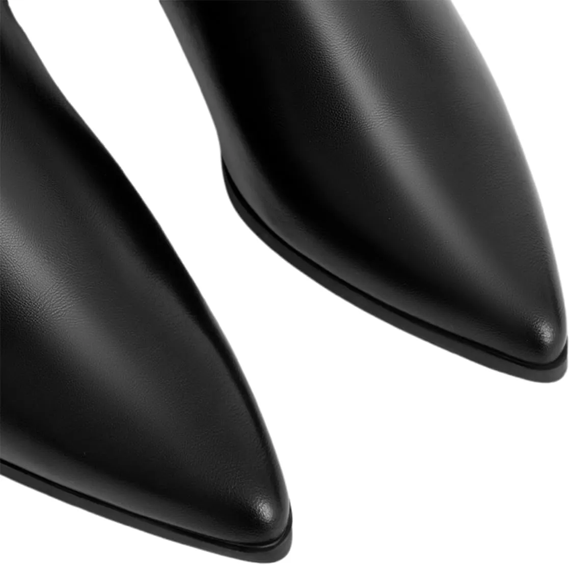 Chelsea Ankle Boots for Women Chunky Block Heel Booties Pointed Toe Stack Heel Brown Black Boots Dress Shoes Elastic Gore Slip On Comfortable Chelsea Boots