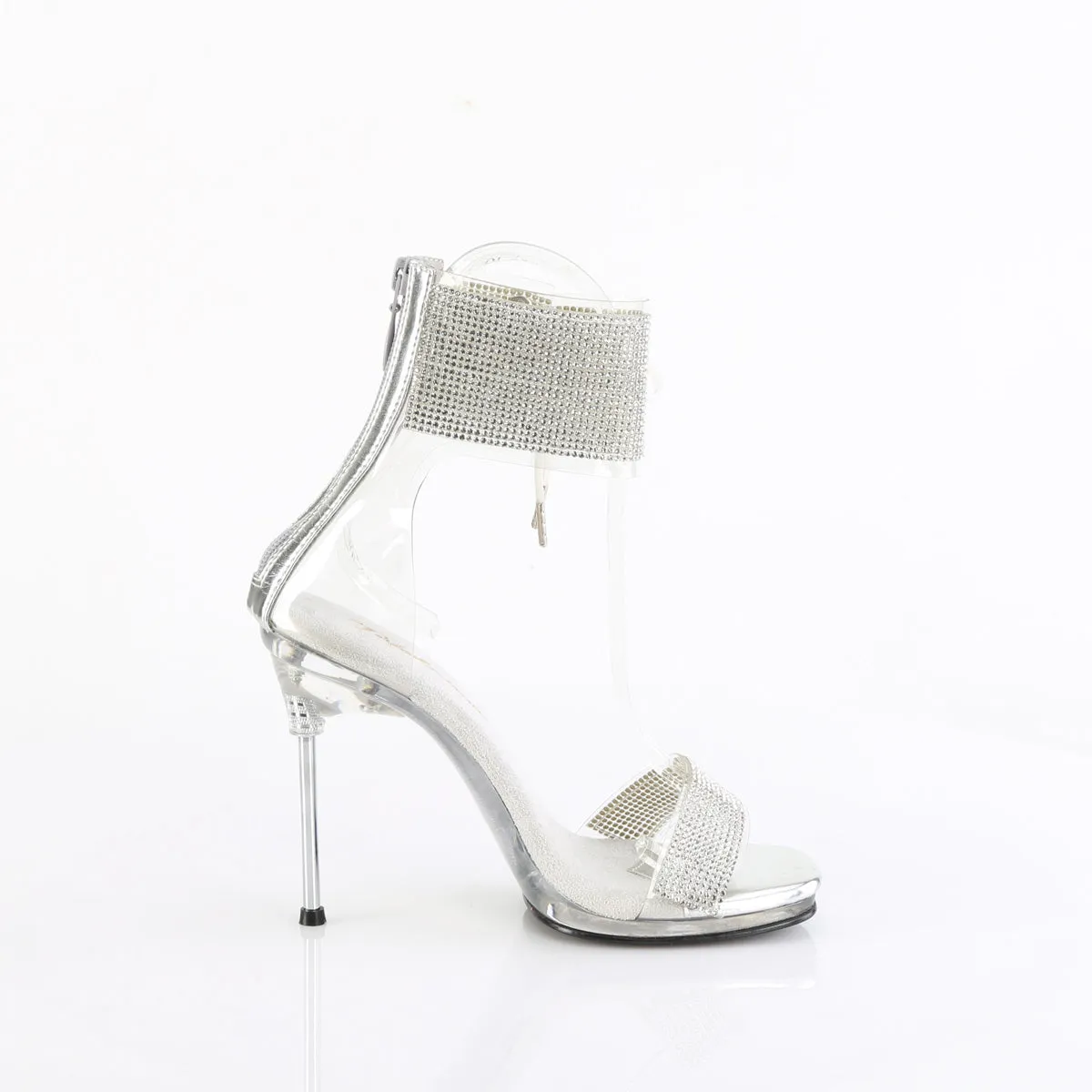 CHIC-47 - Clear-Silver Rhinestone Heels