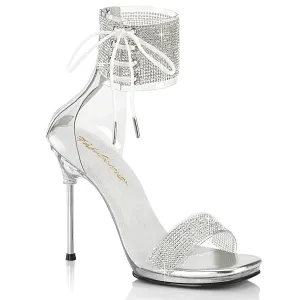 CHIC-47 - Clear-Silver Rhinestone Heels