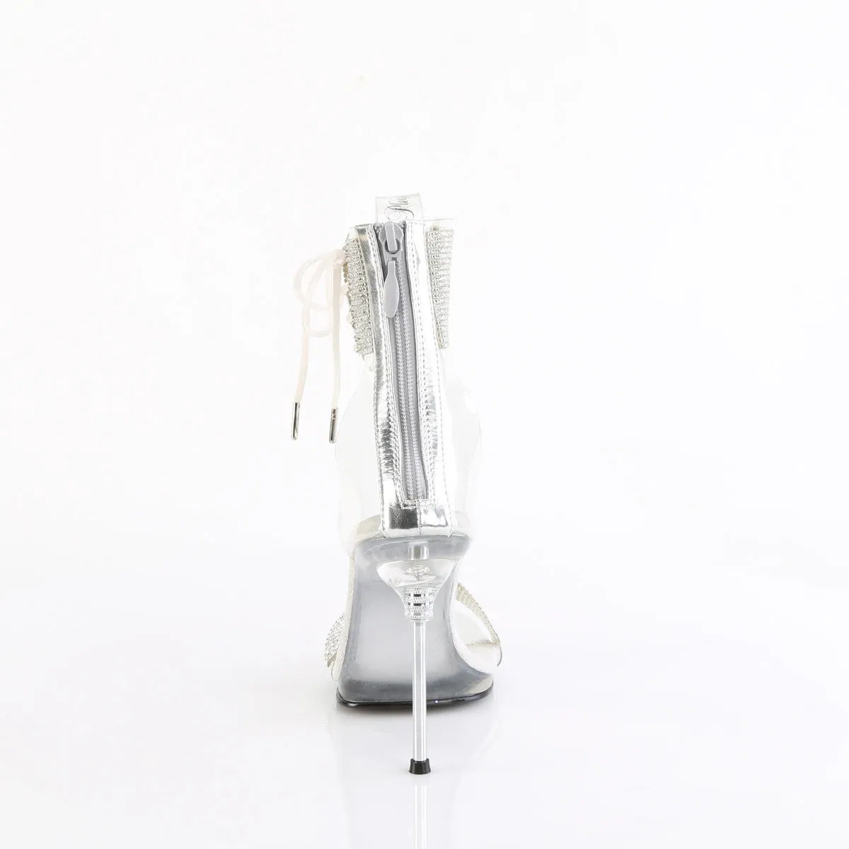 CHIC-47 - Clear-Silver Rhinestone Heels