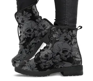 Chic Skull Pattern Ankle Boots