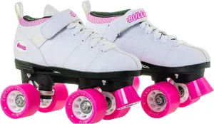 Chicago Bullet Ladies Speed Roller Skates – White, Low-Cut Boot, 62mm Urethane Wheels, ABEC-1 Bearings, Adjustable Trucks, Classic Quad Skates