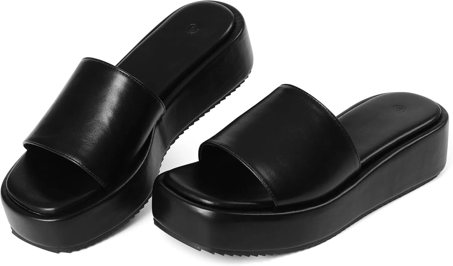 Chunky Platform Sandals Women Comfy Padded Wedge Sandals Square Open Toe Soft Mules Platform Slides for Women Summer Casual Flatform Shoes