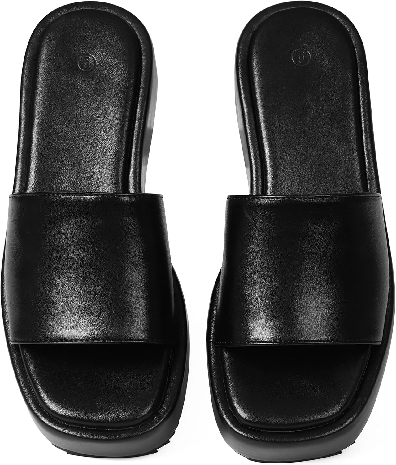 Chunky Platform Sandals Women Comfy Padded Wedge Sandals Square Open Toe Soft Mules Platform Slides for Women Summer Casual Flatform Shoes