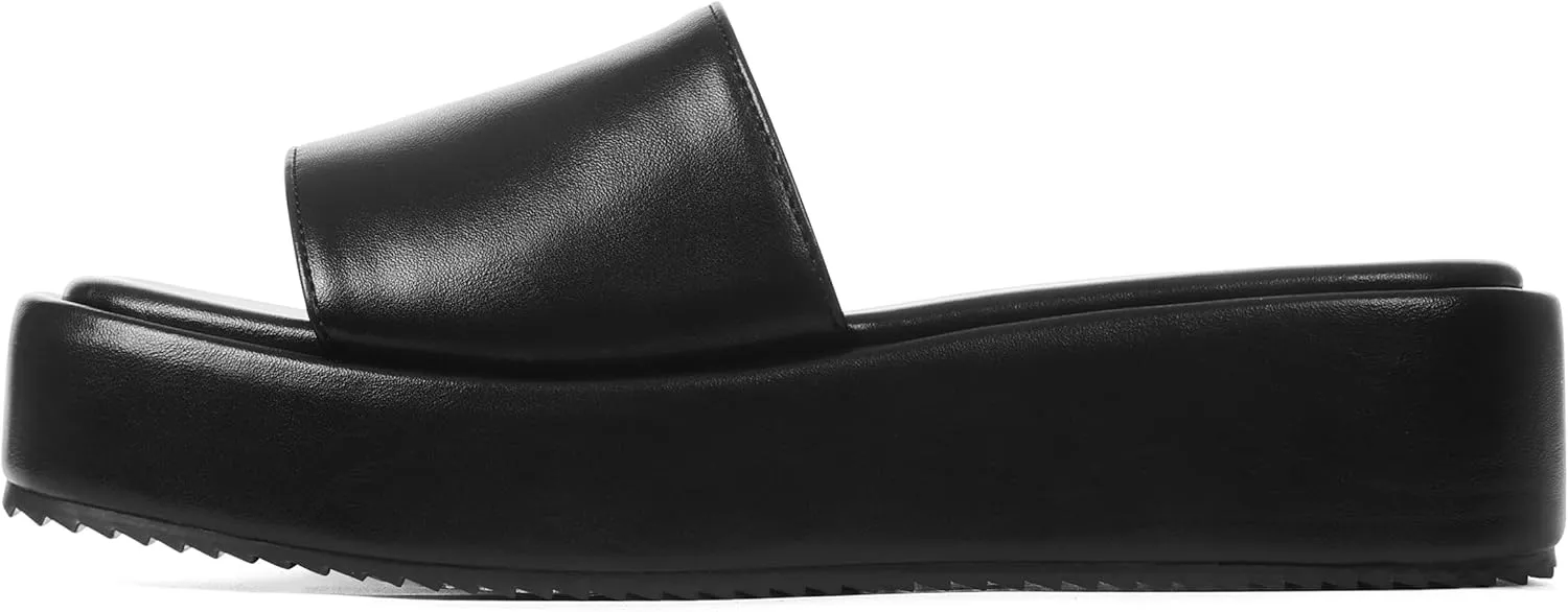 Chunky Platform Sandals Women Comfy Padded Wedge Sandals Square Open Toe Soft Mules Platform Slides for Women Summer Casual Flatform Shoes
