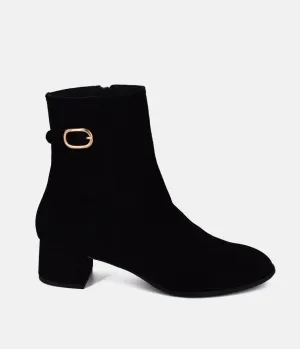 Cinderella Shoes Plush Black Suede Ankle Boots