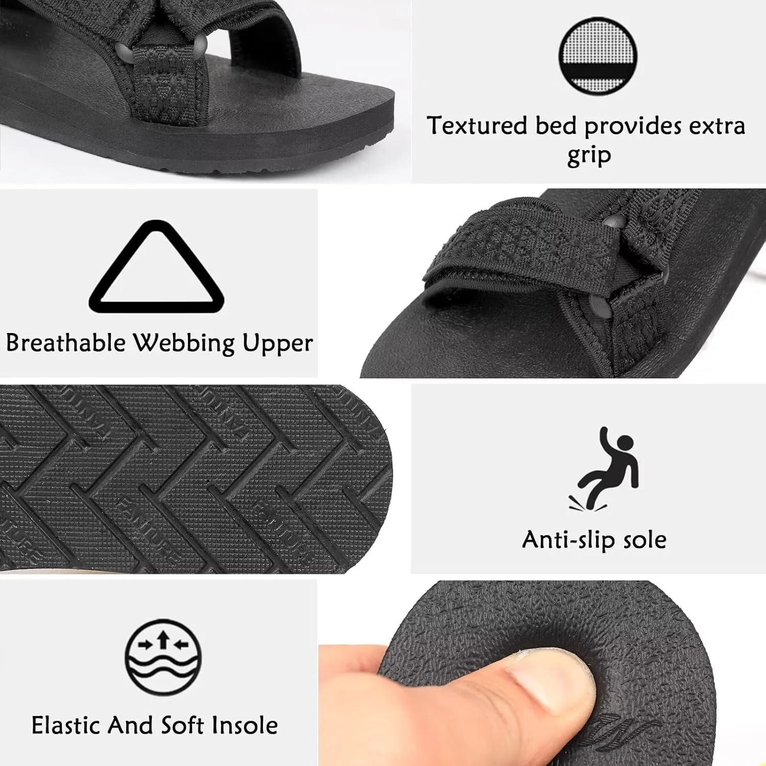 CIOR Women's Sport Sandals Hiking Sandals with Arch Support Yoga Mat Insole Outdoor Light Weight Water Shoes