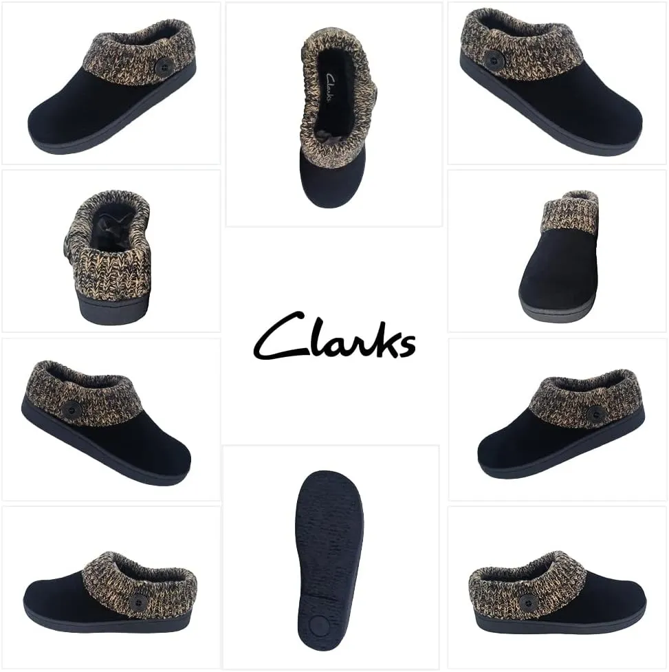 Clarks Amanda Grey Indoor Outdoor Clog Rounded Closed Toe Winter Mules