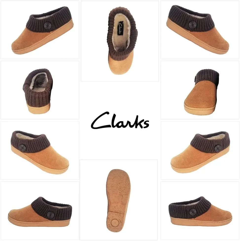 Clarks Amanda Grey Indoor Outdoor Clog Rounded Closed Toe Winter Mules