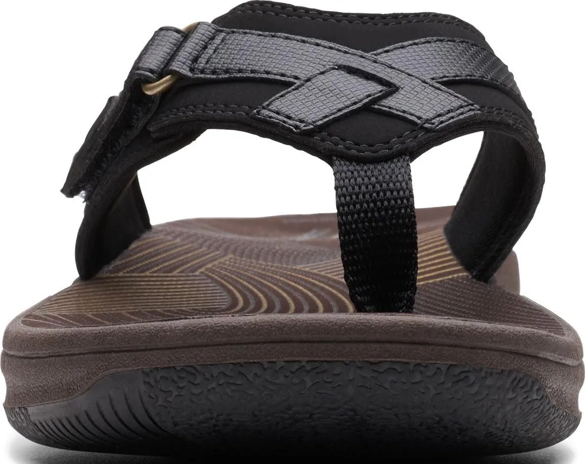 Clarks Womens Breeze Sea Flip-Flop Sandals - Comfortable Flip Flop with Adjustable Hook and Arch Support - Casual Summer Wearing Cloudsteppers for Everyday