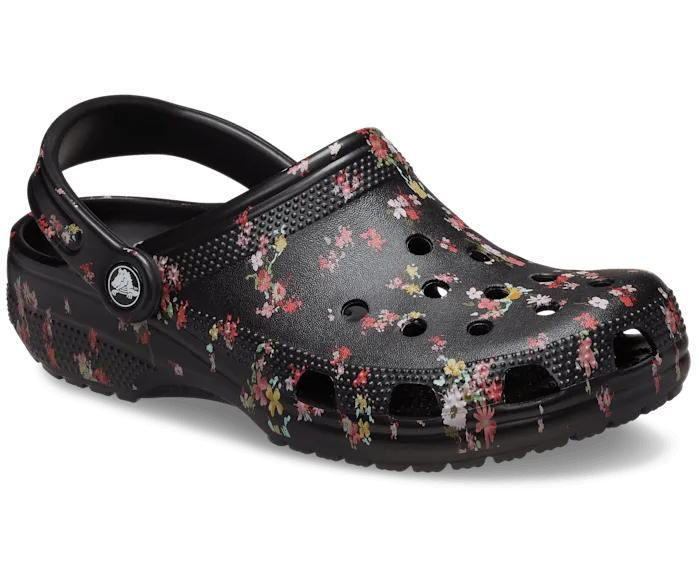 Classic Ditsy Floral Clog - Black