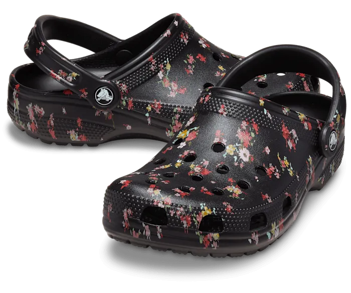 Classic Ditsy Floral Clog - Black