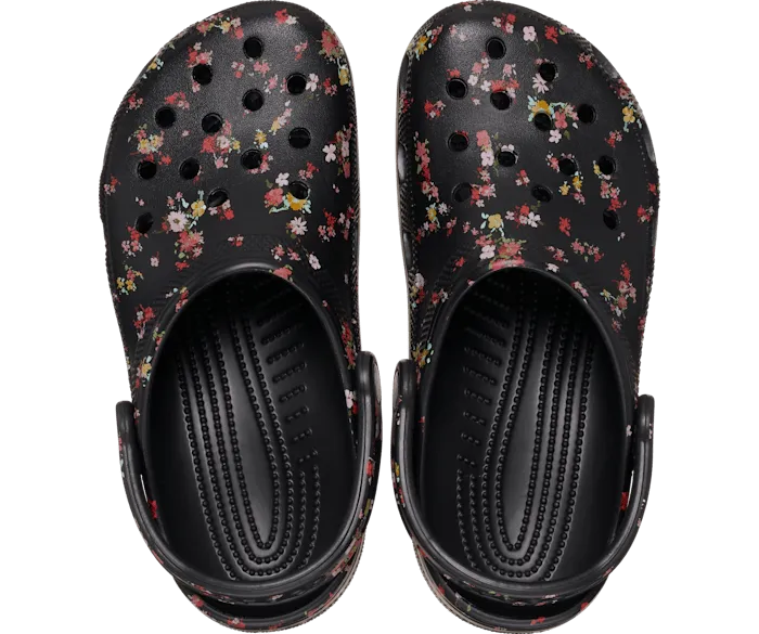 Classic Ditsy Floral Clog - Black