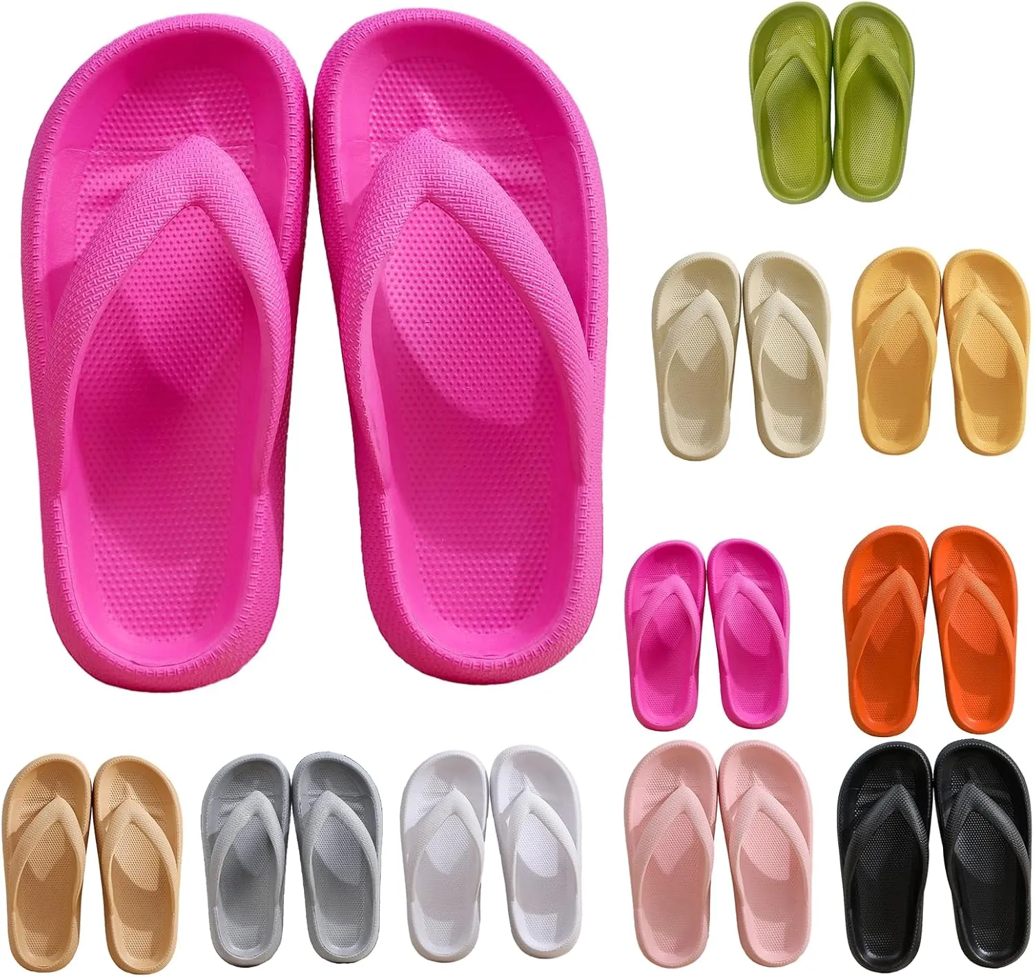 Cloudies Flip Flops for Women, Slippers with Ultra Soft Arch Support Non-Slip, Soft Slides Sandals for Indoor and Outdoor