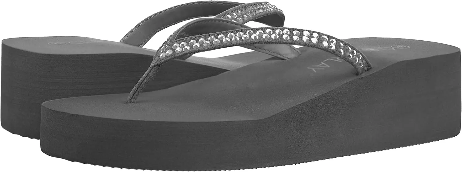 CLOVERLAY Women’s Flip Flops Platform Sandals Wedge Flip Flop Thong Sandal