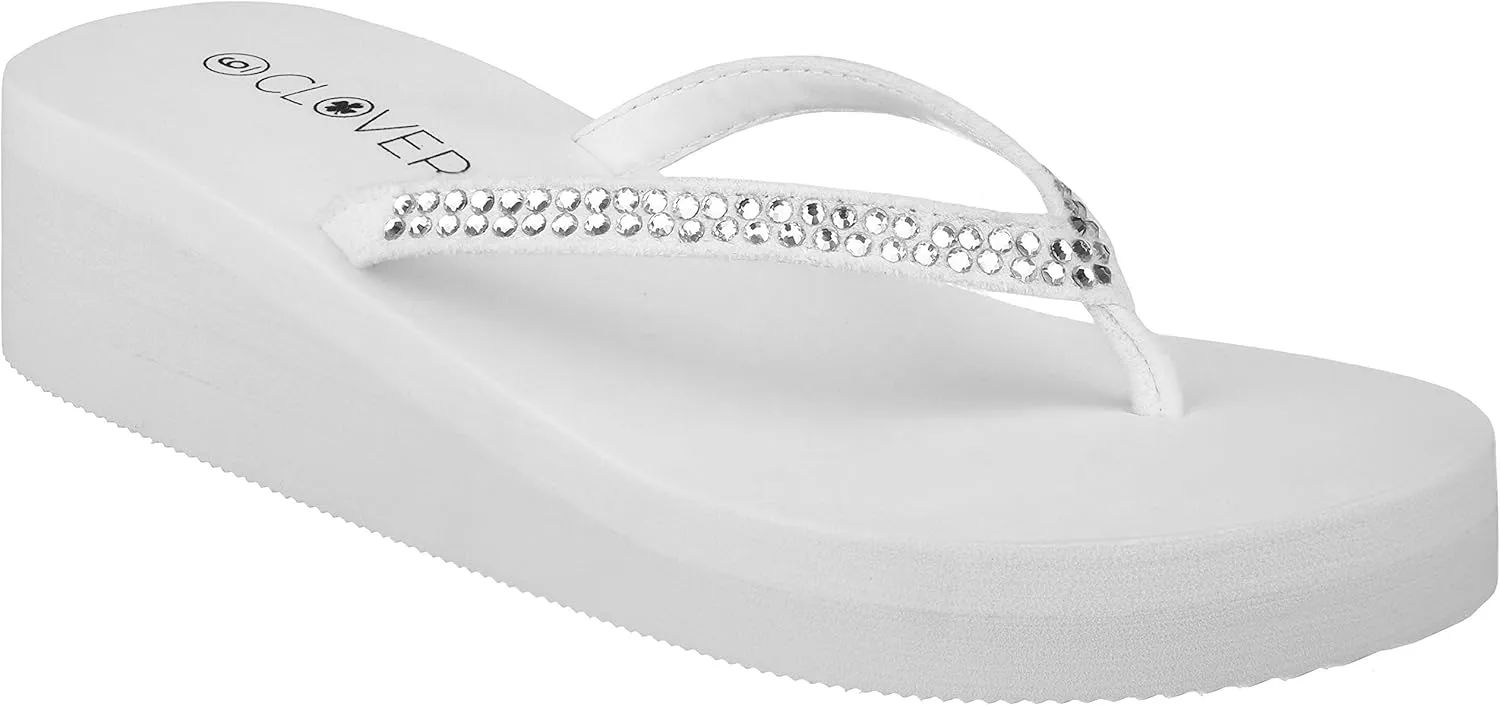CLOVERLAY Women’s Flip Flops Platform Sandals Wedge Flip Flop Thong Sandal