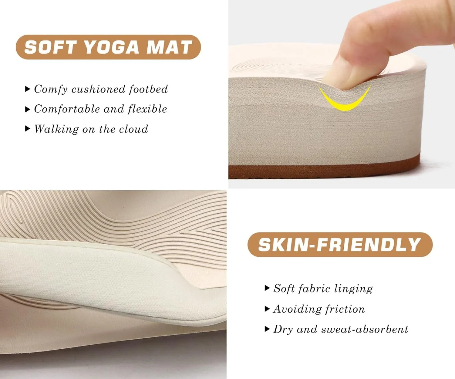 COFACE Flip Flops for Women With Comfortable Arch Support Ladies Fashion Platform Thong Sandals Soft Yoga Mat Sole For Beach/Indoor Outdoor