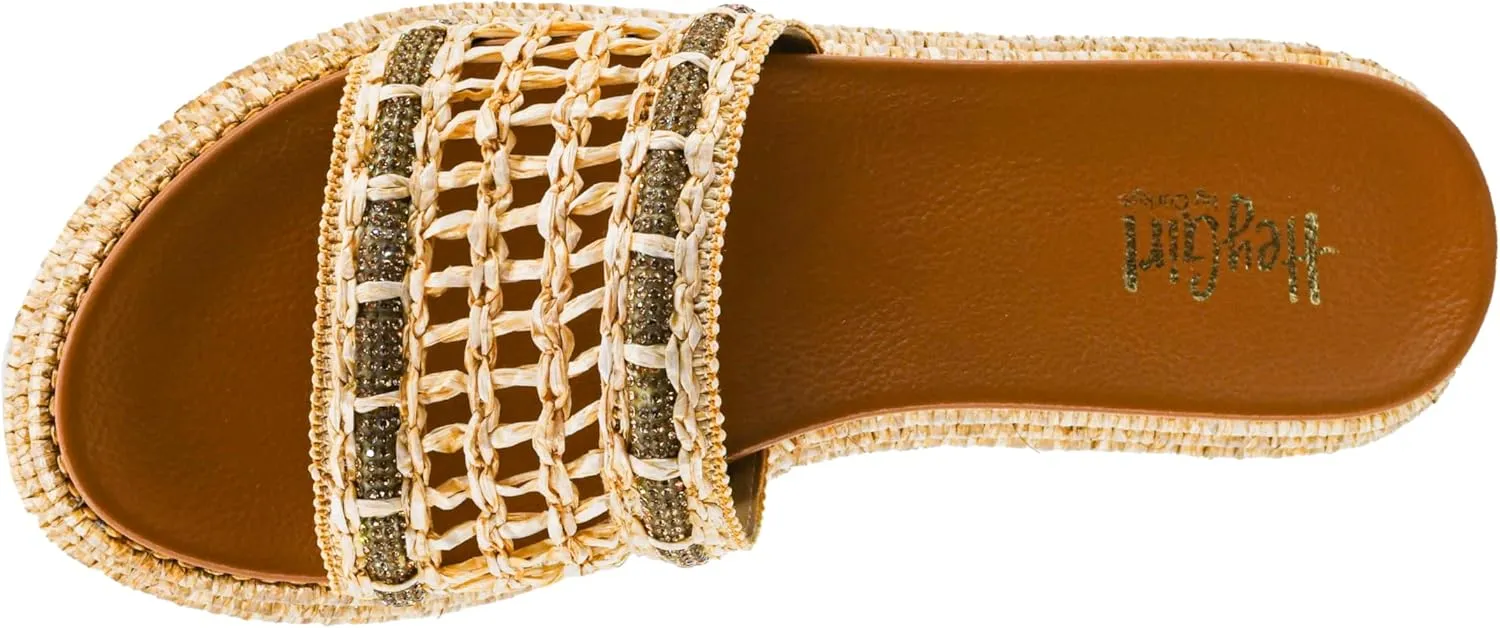 Corkys Footwear Hangover Sandal - Comfortable 1.75-inch Platform and a Soft Insole Designed for All-Day Wear, Chic Raffia Woven Strap and Raffia Wrapped Outsole