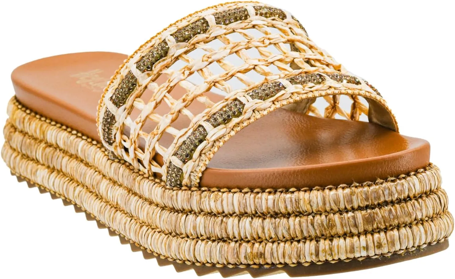 Corkys Footwear Hangover Sandal - Comfortable 1.75-inch Platform and a Soft Insole Designed for All-Day Wear, Chic Raffia Woven Strap and Raffia Wrapped Outsole