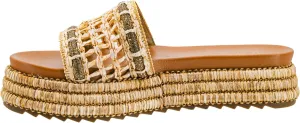 Corkys Footwear Hangover Sandal - Comfortable 1.75-inch Platform and a Soft Insole Designed for All-Day Wear, Chic Raffia Woven Strap and Raffia Wrapped Outsole