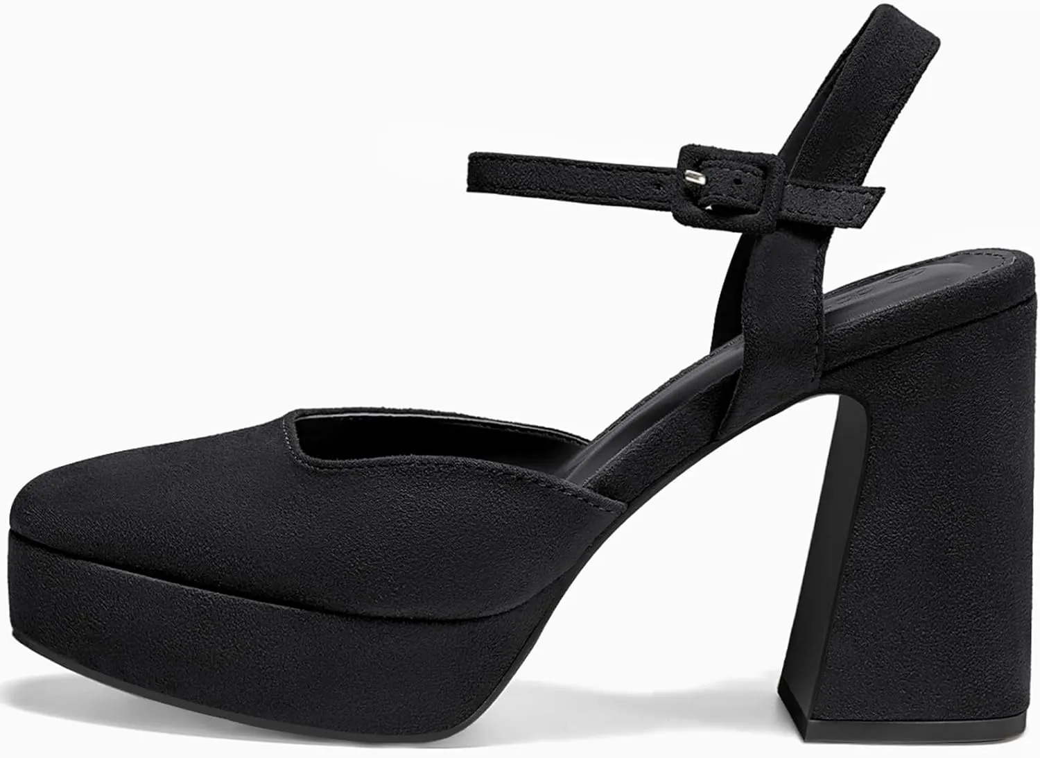 Coutgo Women's Chunky Platform High Heels Closed Toe Ankle Strap Pumps Wedding Party Dress Shoes