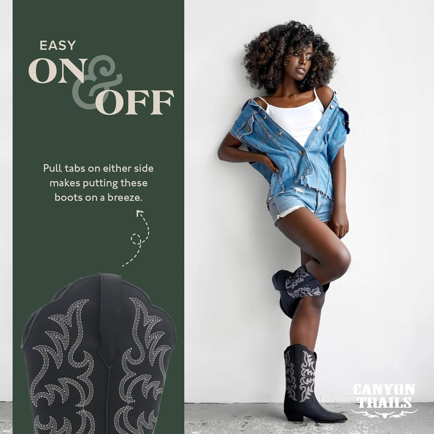Cowboy Boots for Women - Classic Embroidery Traditional Style Cowgirl Boots, Comfortable Western Boots