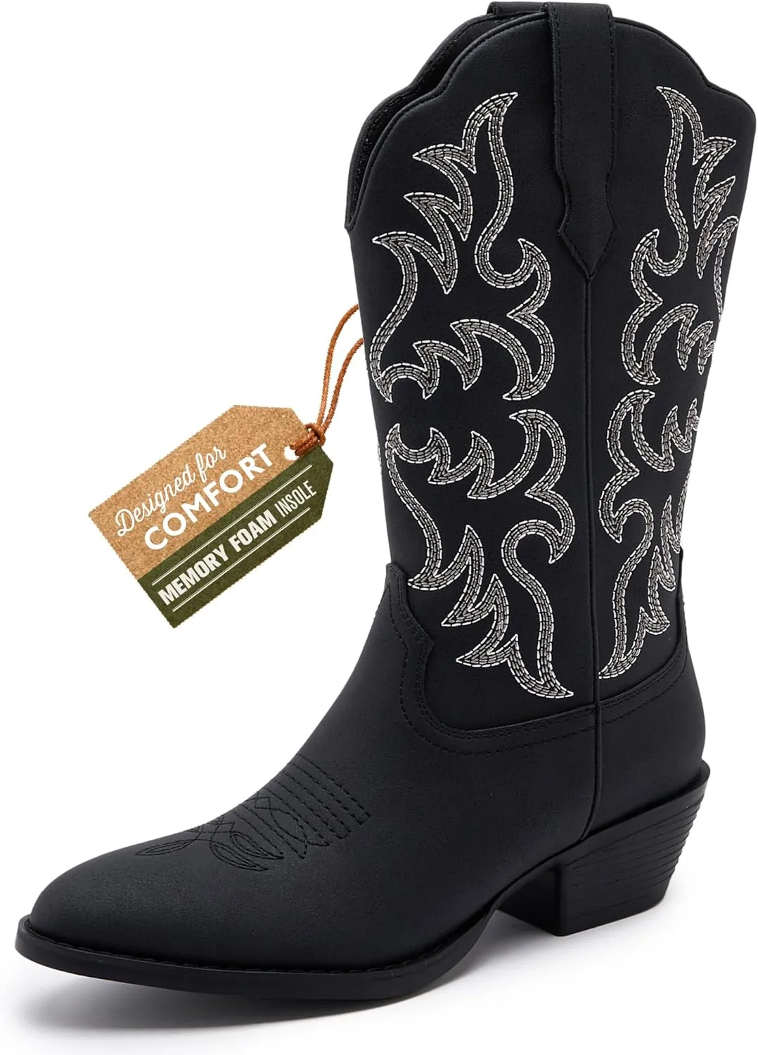 Cowboy Boots for Women - Classic Embroidery Traditional Style Cowgirl Boots, Comfortable Western Boots