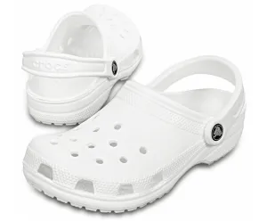 Crocs Classic Clogs Roomy Fit Sandal Clog Sandals Slides Waterproof - White