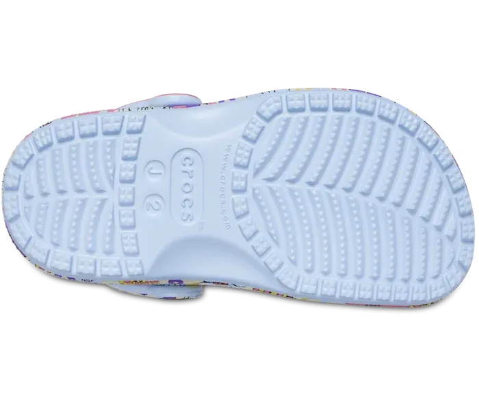 Crocs Classic Retro Floral Clog Kids Blue Calcite