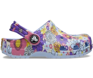Crocs Classic Retro Floral Clog Kids Blue Calcite