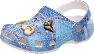 Crocs Kids Classic Graphic Clog, White/Multi, 11 Little Kid