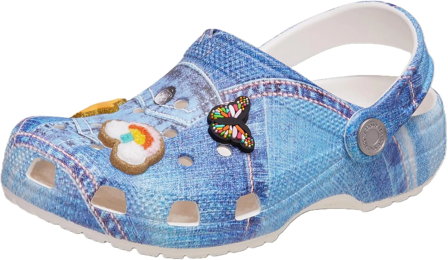 Crocs Kids Classic Graphic Clog, White/Multi, 11 Little Kid