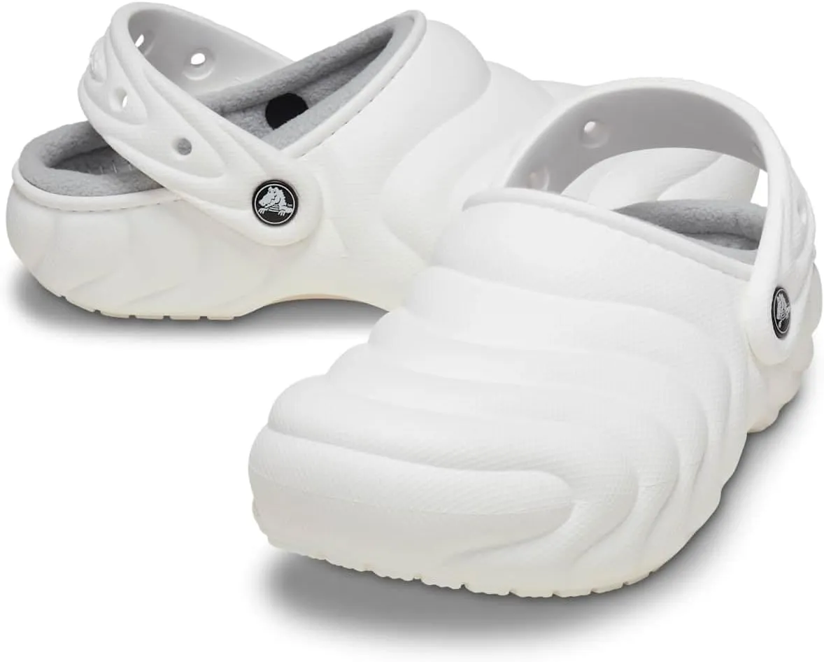 Crocs Unisex-Adult Classic Lined Overpuff & Geometric Clogs, Fuzzy House Slippers