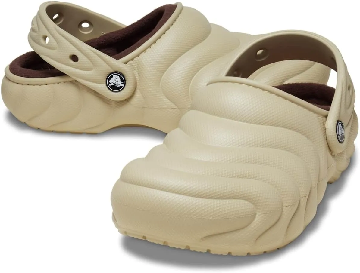 Crocs Unisex-Adult Classic Lined Overpuff & Geometric Clogs, Fuzzy House Slippers
